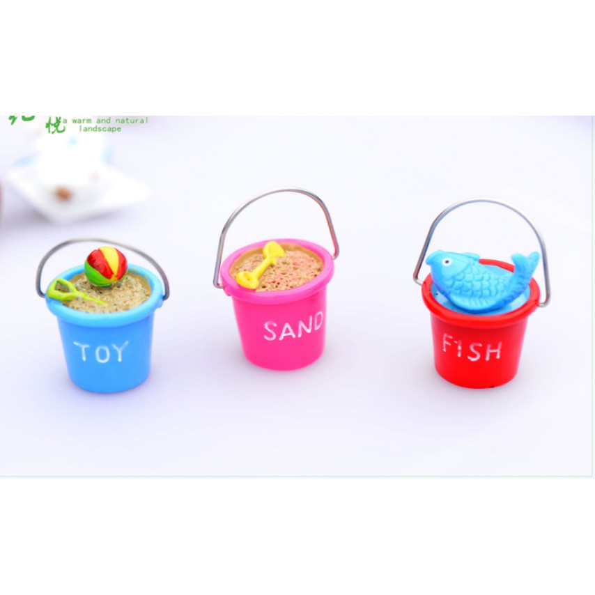 Mô hình các mẫu xô mini siêu cute gồm TOY - FISH - SAND