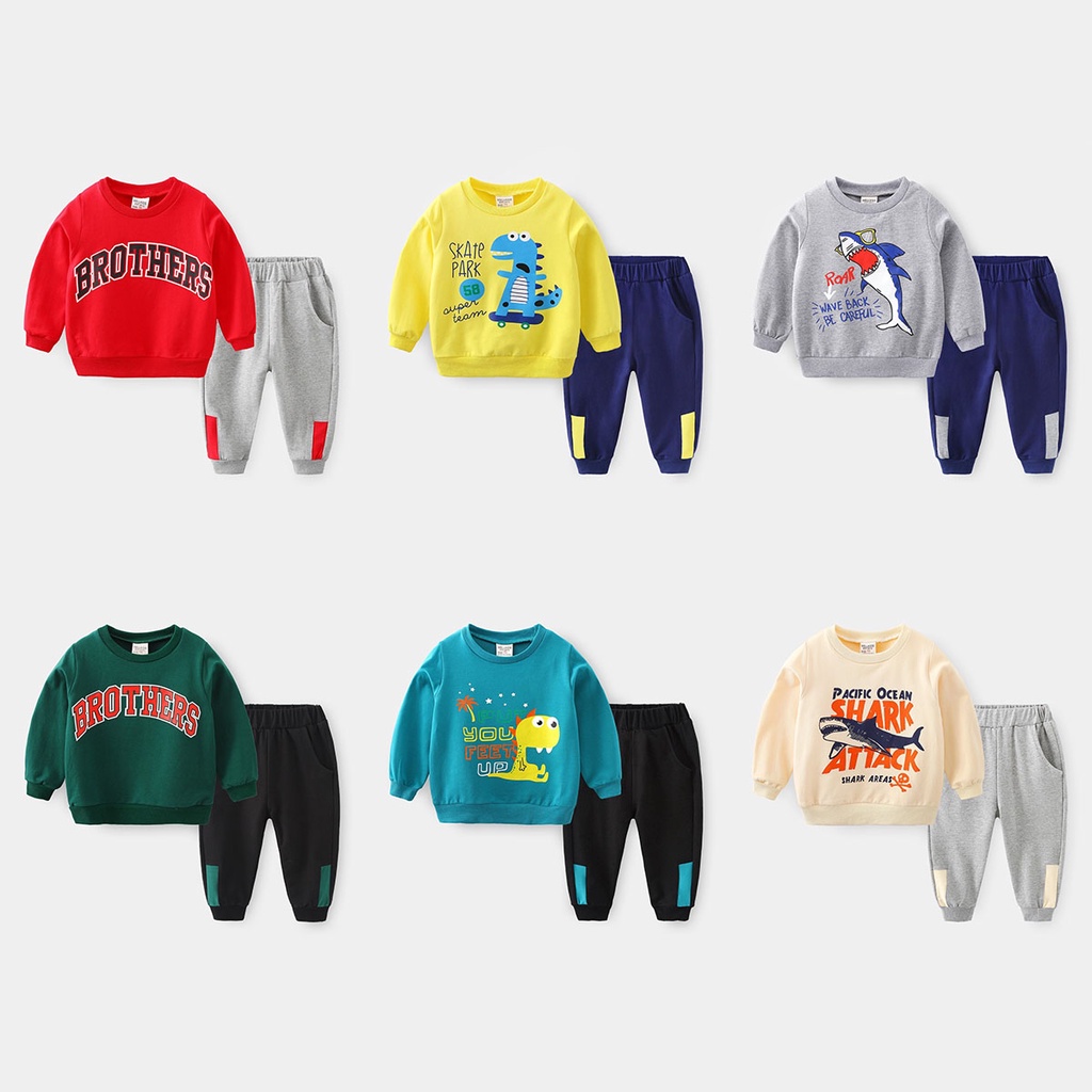 Bộ nỉ bé trai WELLKIDS bộ thu đông cho bé trai chất cotton hàng xuất Âu Mỹ