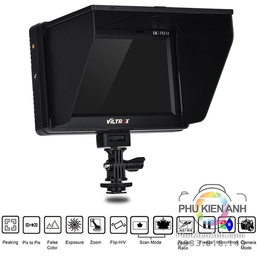 Màn hình VILTROX DC-70II 4K 7 inch cho máy ảnh, camera đầu Vào AV IPS HD