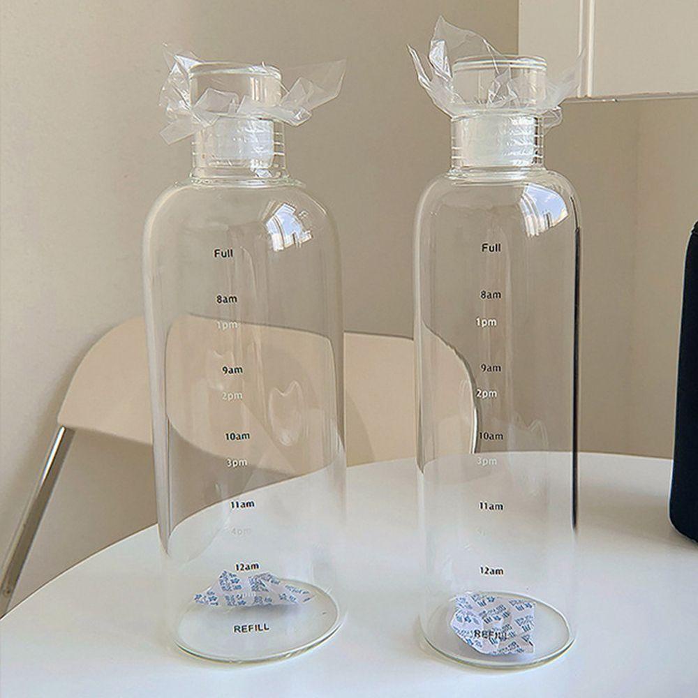 AVALENTINE Water Bottle Portable 500/750ML Transparent Drinkware Durable Juice Milk Tea Cup With Time Marker Drinking Cup