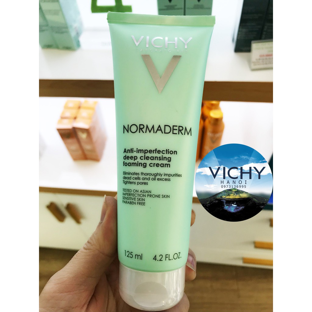 [Mã ICB1219 giảm 25% đơn 50K] Sữa Rửa Mặt Giúp Thu Nhỏ Lỗ Chân Lông Vichy Normaderm 125ml