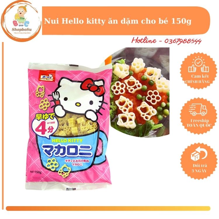 [date mới ] Nui cho bé Hello Kitty 150gr