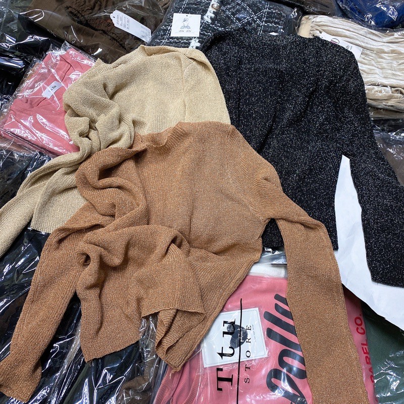 [ Mã WASTRUN4 giảm 10% tối đa 30K đơn 99K] Áo len nhũ mỏng co giãn cổ tròn dài tay HH1610 - NhiNhiShop | BigBuy360 - bigbuy360.vn