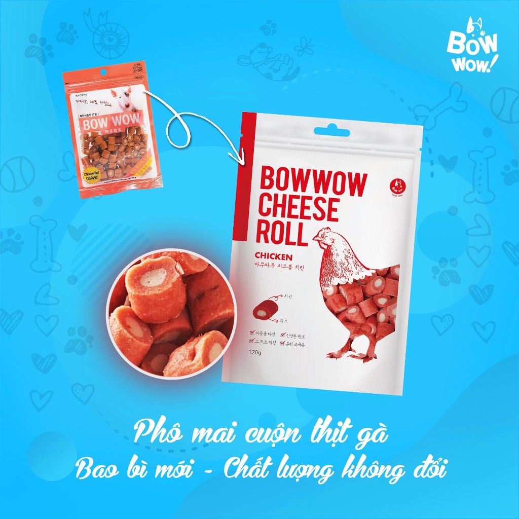 PHÔ MAI CUỘN THỊT GÀ BOWWOW 120G