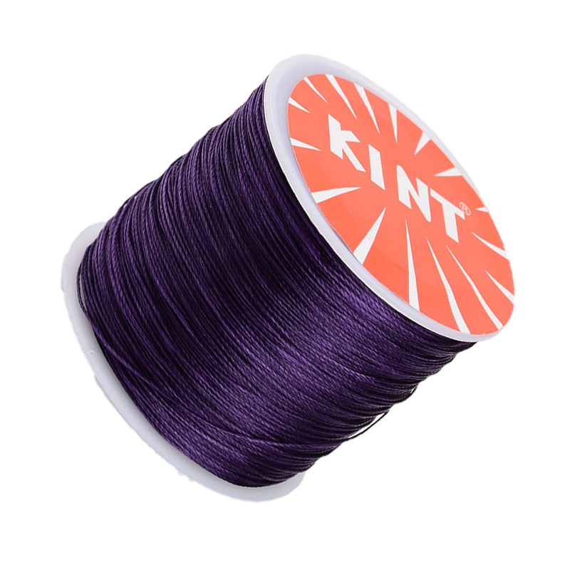 1 cuộn dây Polyester phủ sáp tròn màu tím 0.5mm khoảng 115.92 thước Anh - 106m