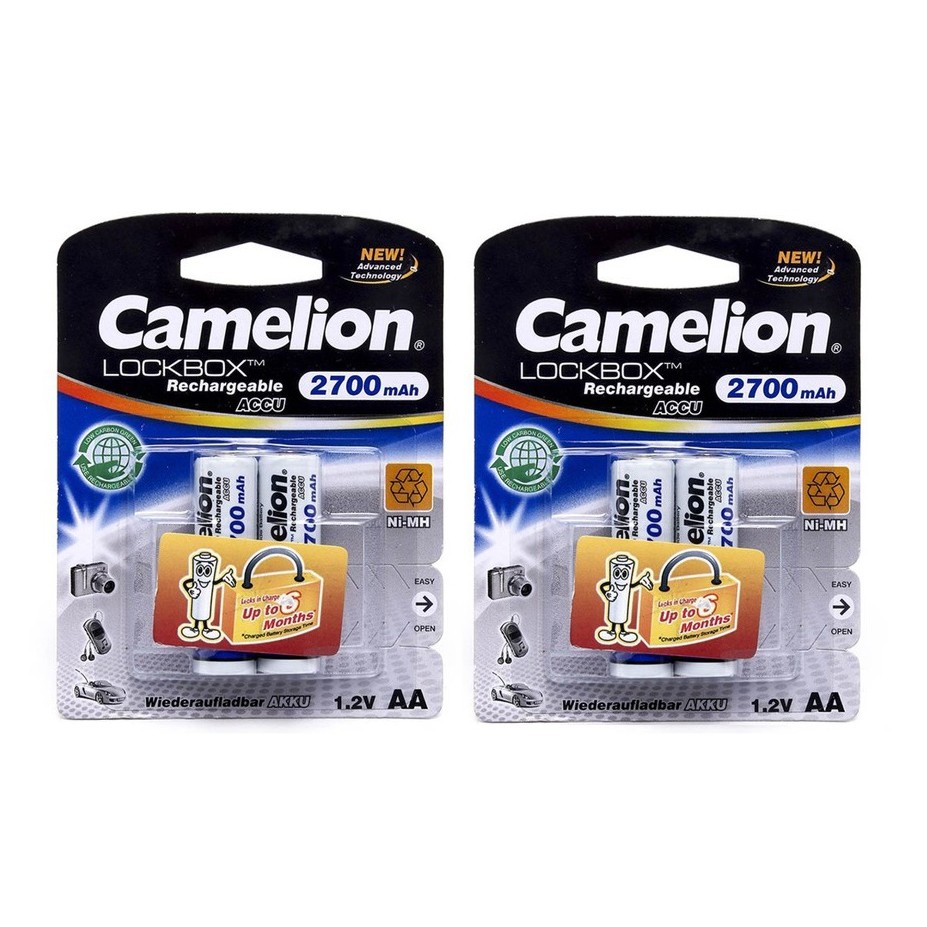 Bộ 4 Viên Pin Sạc AA Camelion 2700 mAh Lockbox Series 1.2V