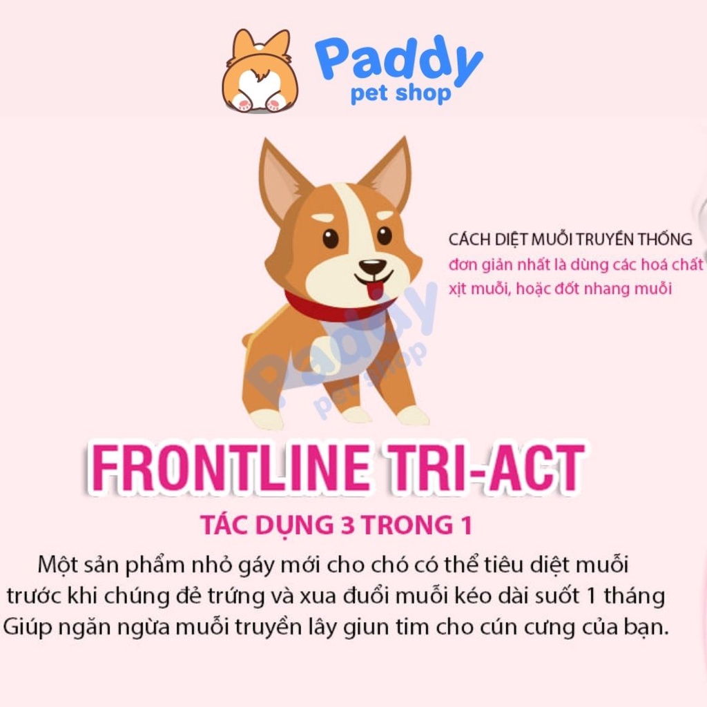 Nhỏ Gáy Frontline TRI-ACT Tẩy Ve Rận &amp; Xua Đuổi Ruồi Muỗi Cho Chó