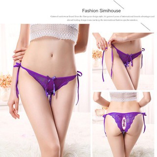 Hot [Sale] Quần lót ren cột dây hai bên không đáy (Hàng như hình)