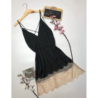 Váy ngủ lụa phối ren, hàng nhập cao cấp