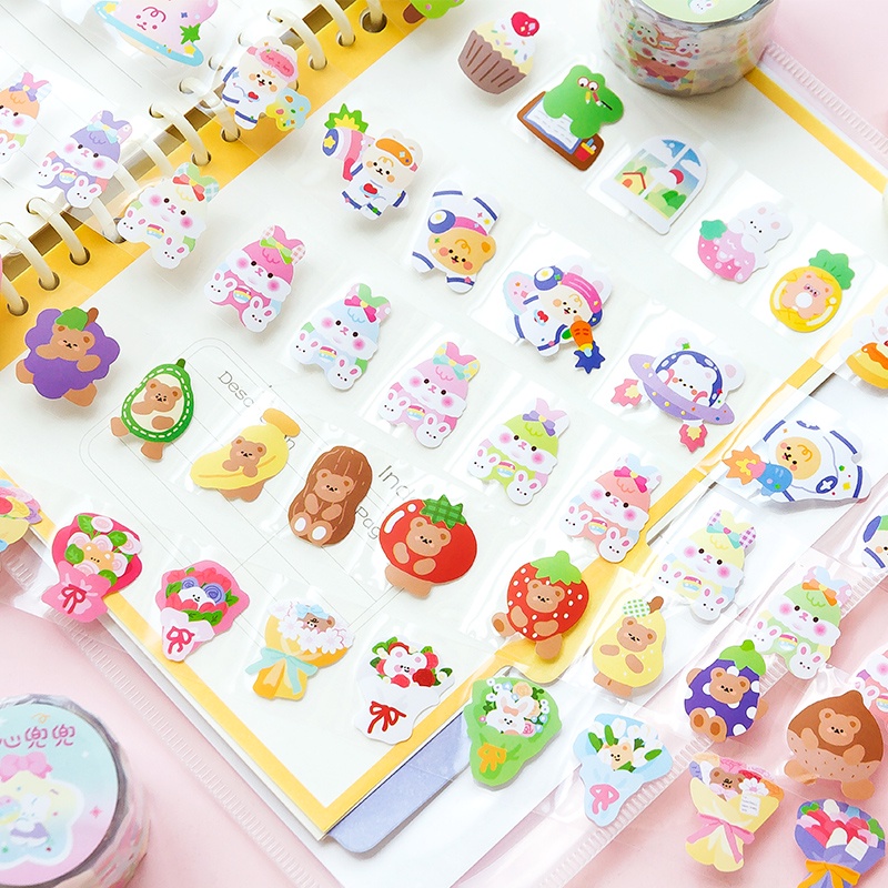 Flowertree 1 Cuộn Băng Keo Dán Trang Trí Sổ Tay Nhật Ký Gashapon Ii
