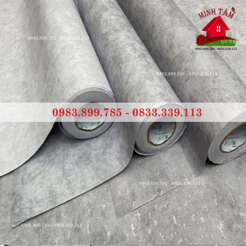 Giấy dán tường xi măng - Decal dán tường xi măng khổ 1.2m  có keo sẵn bóc dán