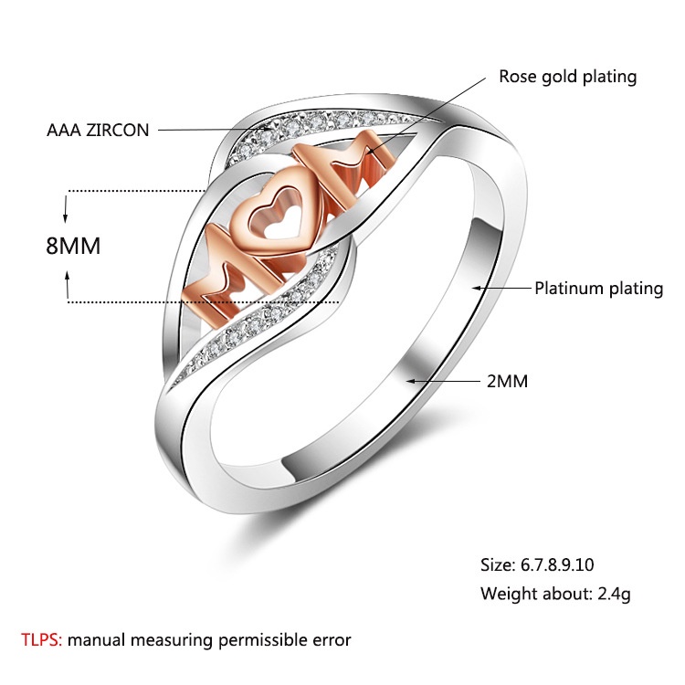 Nhẫn Đính Đá Zircon Phong Cách Âu Mỹ Thời Trang JH01