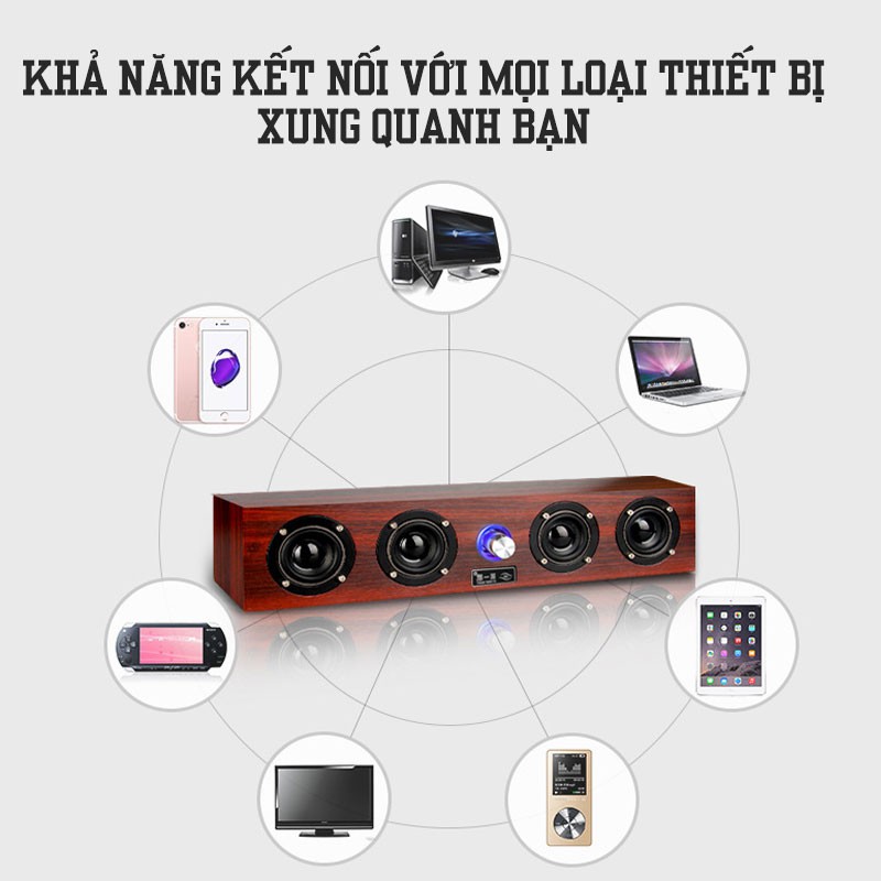 [BH:12 Tháng +Freeship] Loa Thanh Soundbar Vỏ Gỗ X11,  4 Loa Bass, Treble Siêu Trầm - Loa Vi Tính Dùng Cho Máy Tính,Tivi