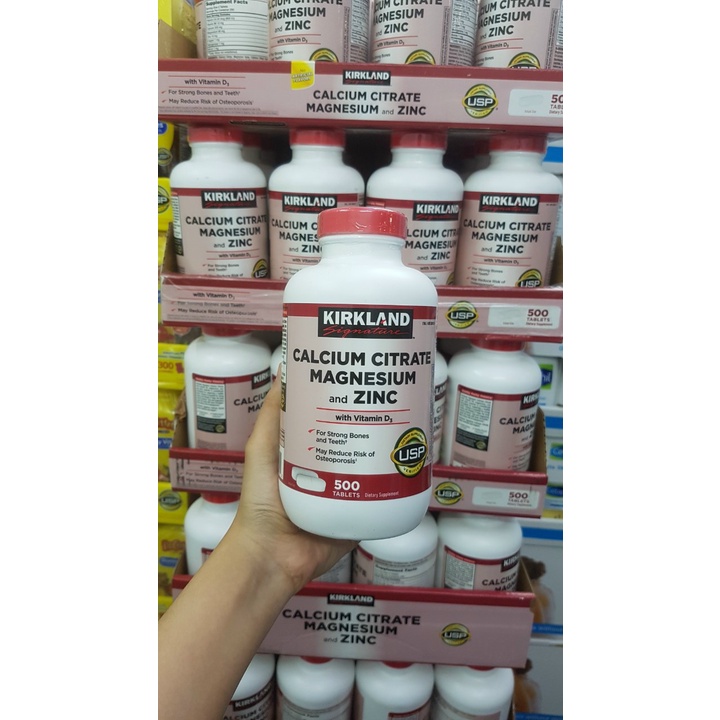 Viên Uống Kirkland Calcium Citrate Magnesium & ZinC - 500v - Mỹ