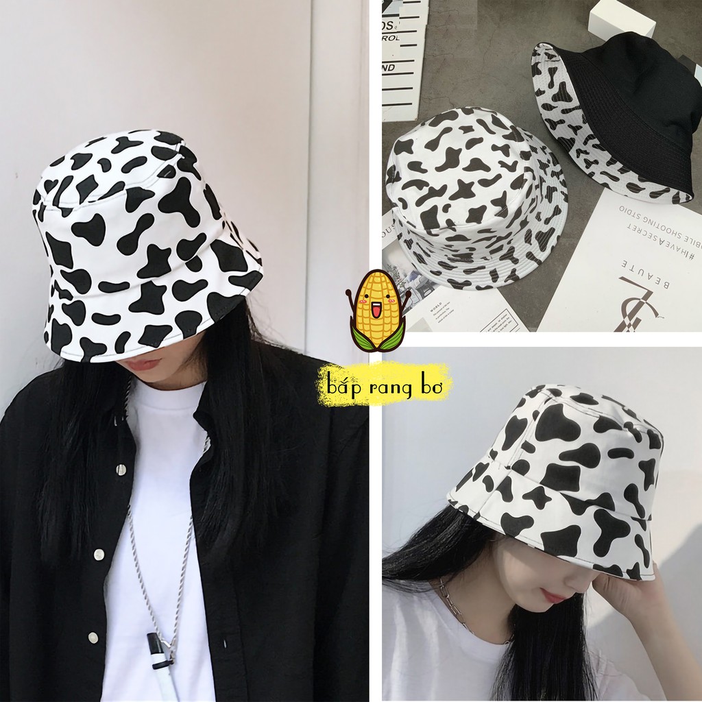NÓN BUCKET BÒ SỮA DÀY 2 MẶT PHONG CÁCH ULZZANG UNISEX NAM NỮ NB01