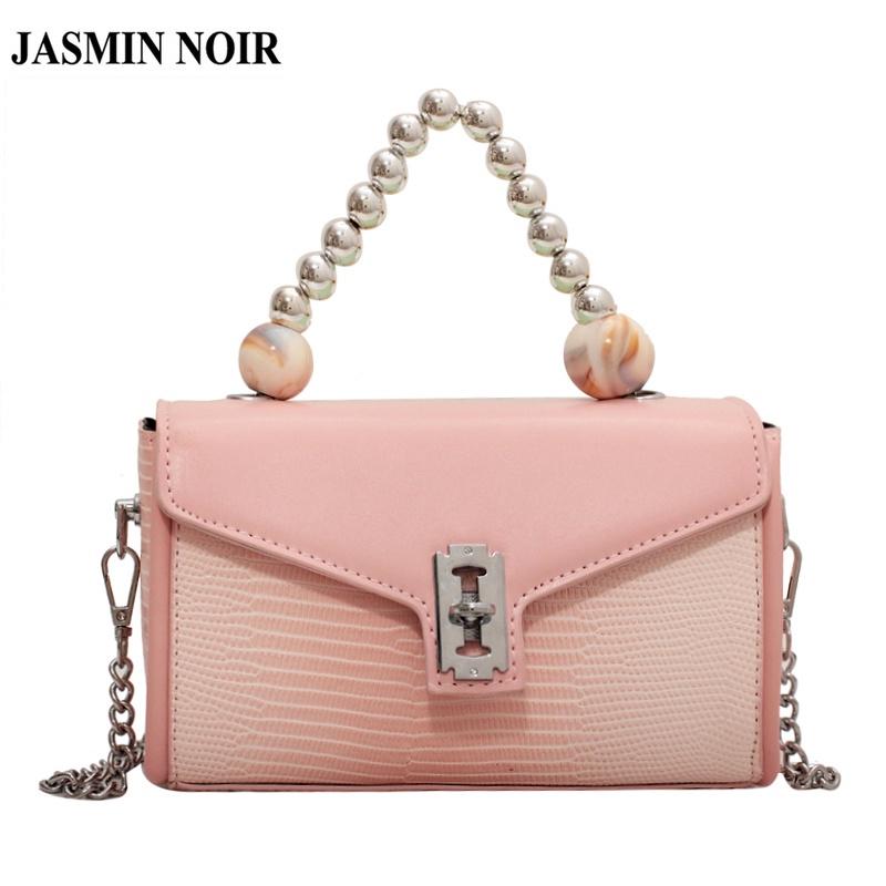 JASMIN NOIR Túi Đeo Chéo Nắp Gập Họa Tiết Da Cá SấuCho Nữ