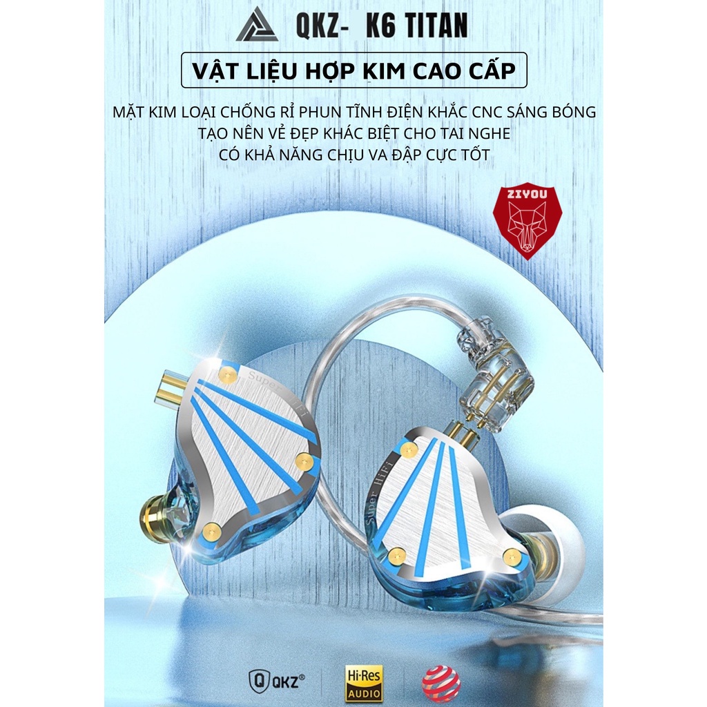 Tai Nghe Gaming Cao Cấp Ziyou K6 Titan Jack 3.5mm Dùng Cho Điện Thoại, Laptop Âm Thanh Super Bass - Hàng Chính Hãng QKZ