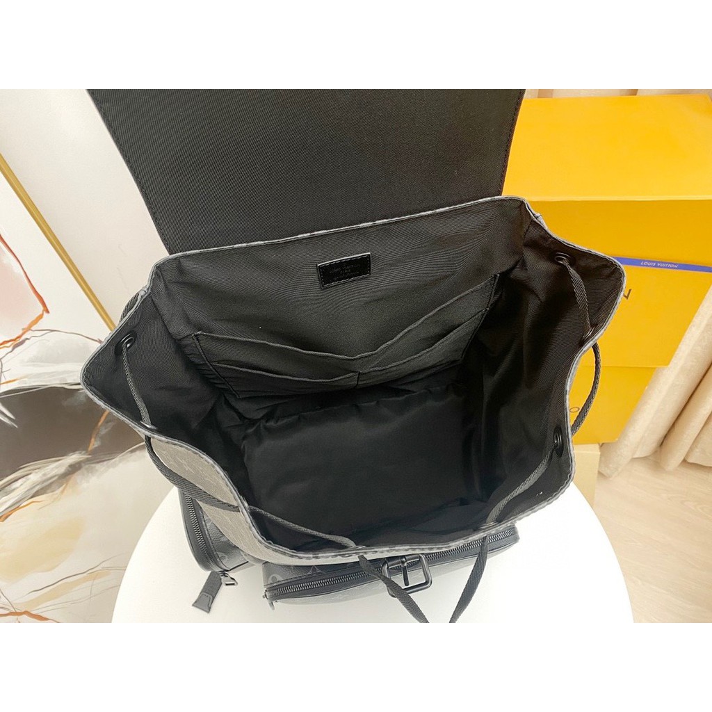 ⚡️[CHỈ 1 NGÀY] - Backpack Luon Vuituoi Trio Monogram Eclipse Canvas in Grey cao cấp full tag túi, balo LV