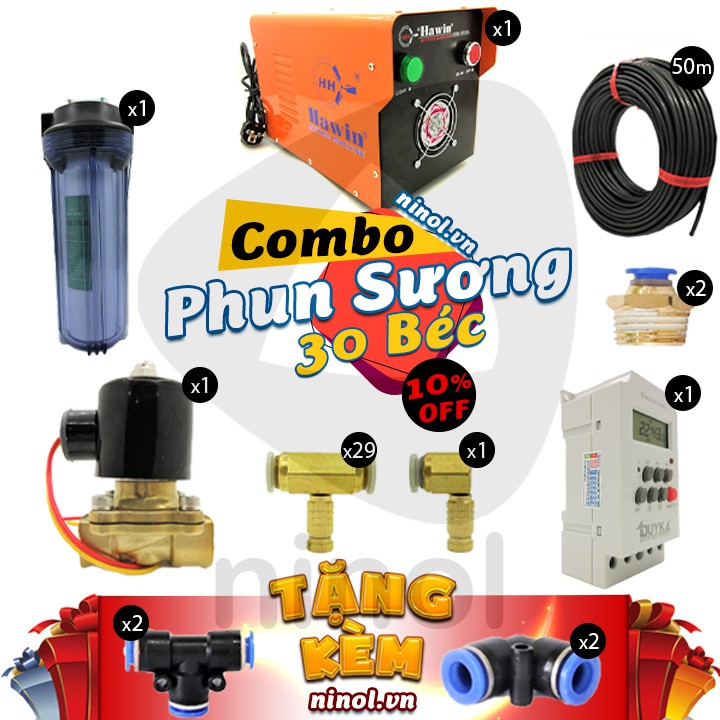 Bộ tưới lan, cây cảnh dạng phun sương tự động máy FOG 1109H 20, 25, 30 béc
