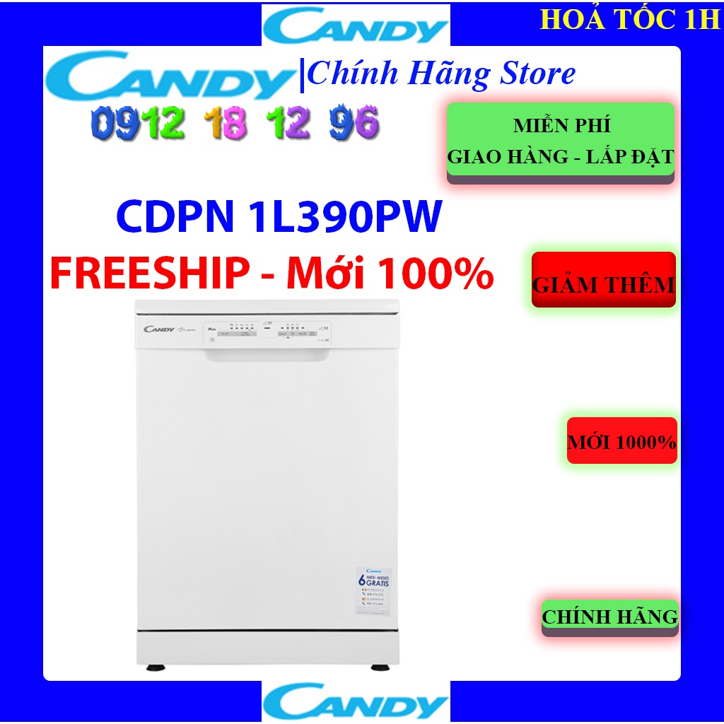 Máy rửa chén độc lập Có Sấy Candy CDPN 1L390PW