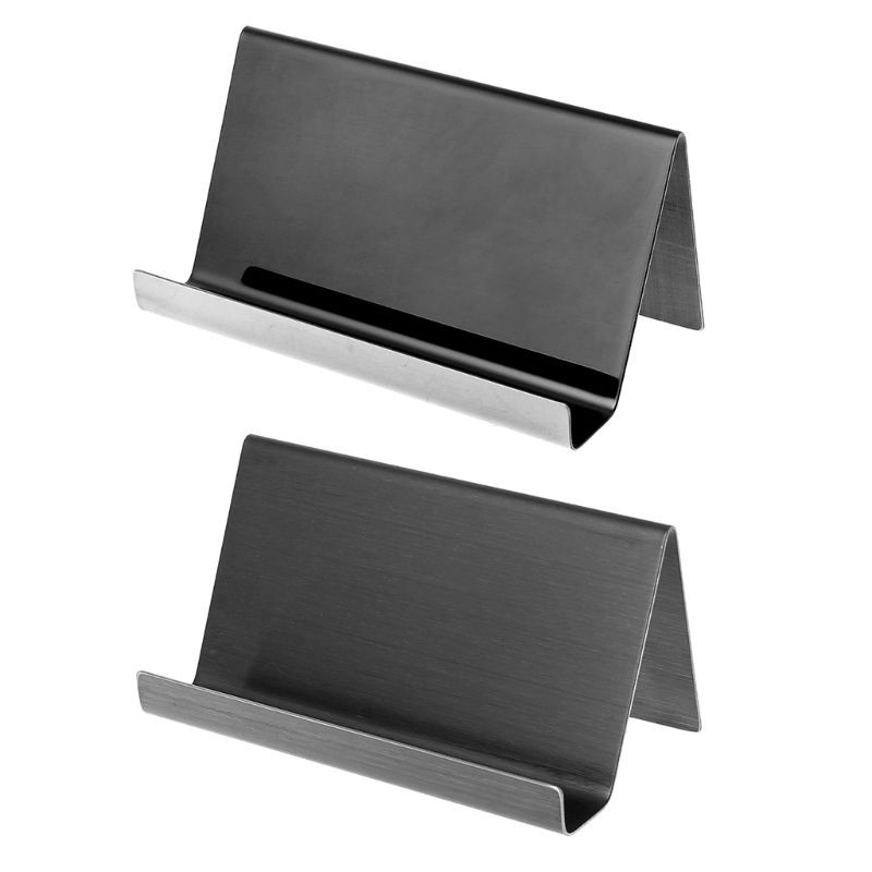 Stainless Steel Business Card Holder Desktop Card Display Rack Organizer for Office