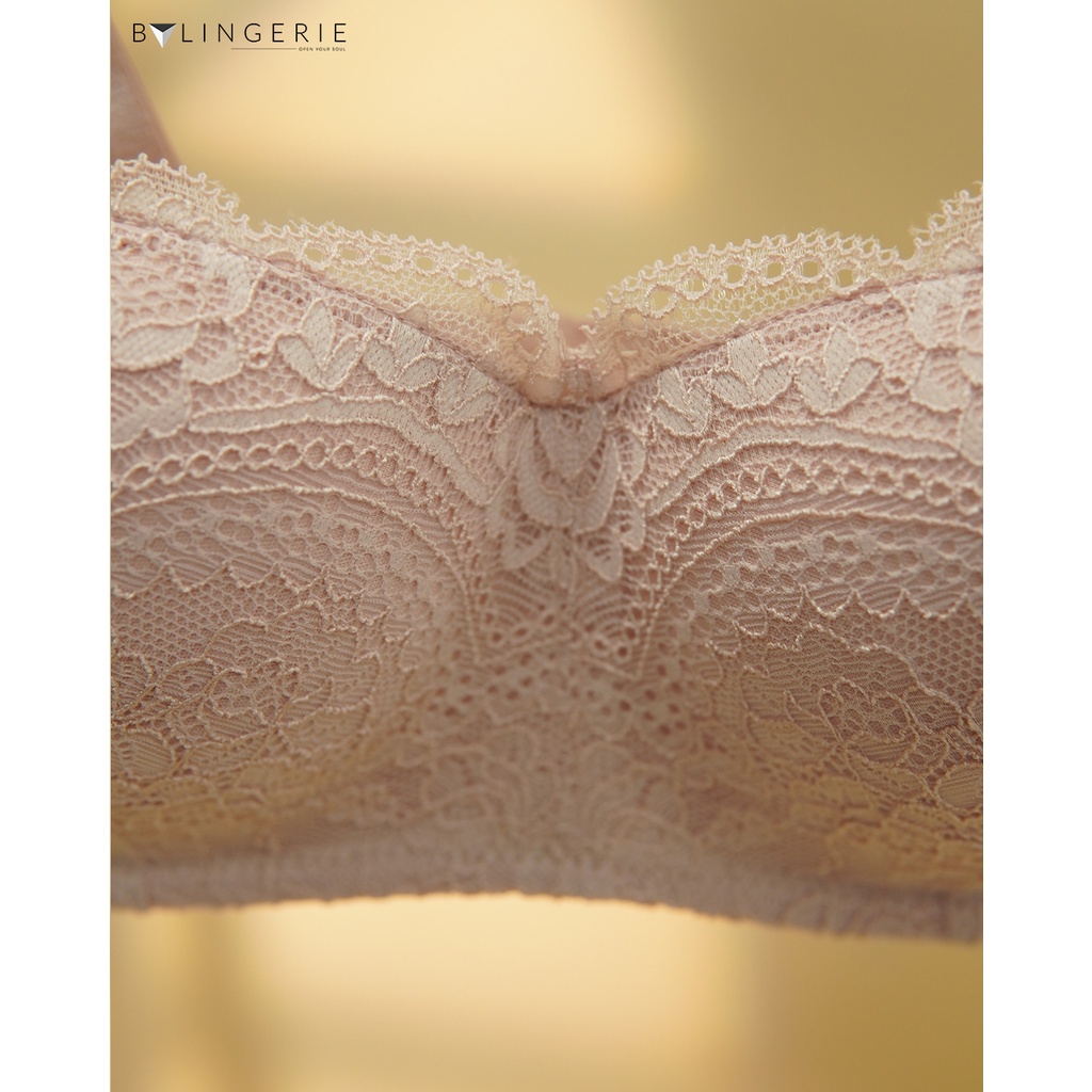 Bộ đồ lót ren nữ BY LINGERIE màu hồng không gọng đệm mút nâng ngực | B231 | BigBuy360 - bigbuy360.vn