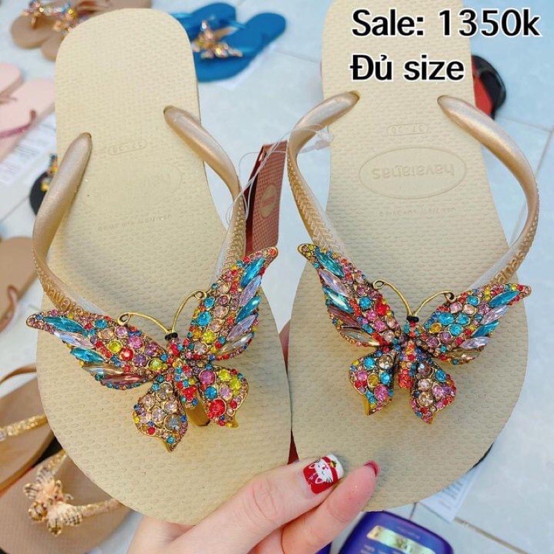 dép havaianas nữ kèm phụ kiện