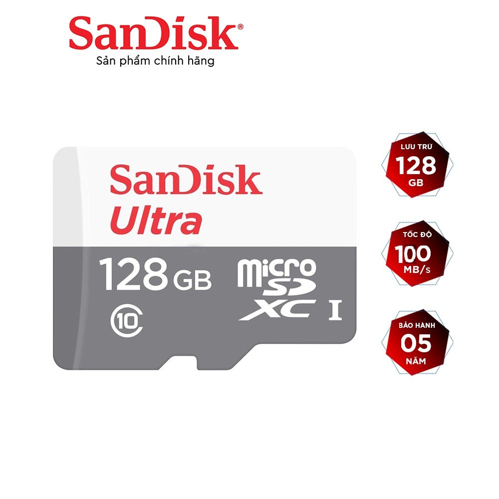 Thẻ nhớ Micro SanDisk Yoosee 128Gb 64Gb class 10 Ultra High Speed bảo hành 7 năm