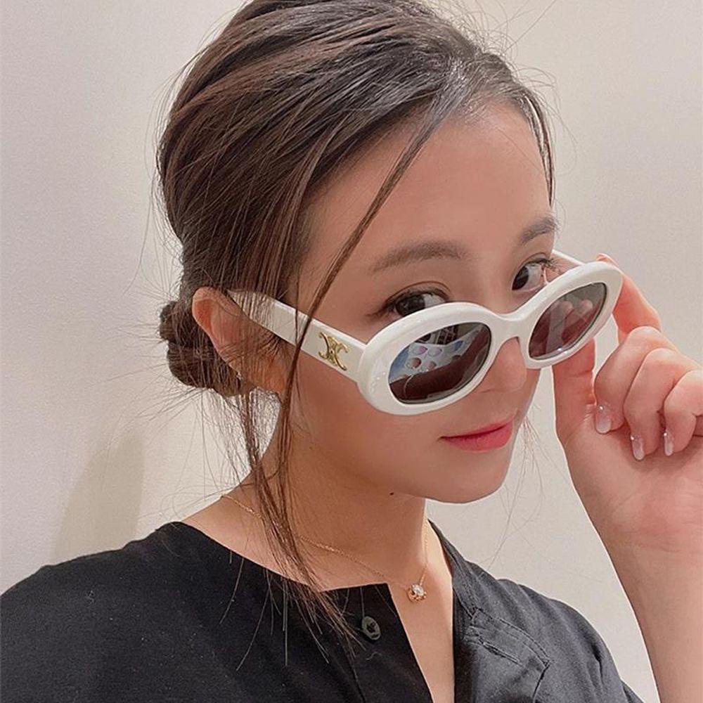 Kính Mát Gọng Elip Phong Cách Hàn Quốc Cổ Điển Sang Trọng Dành Cho Nữ