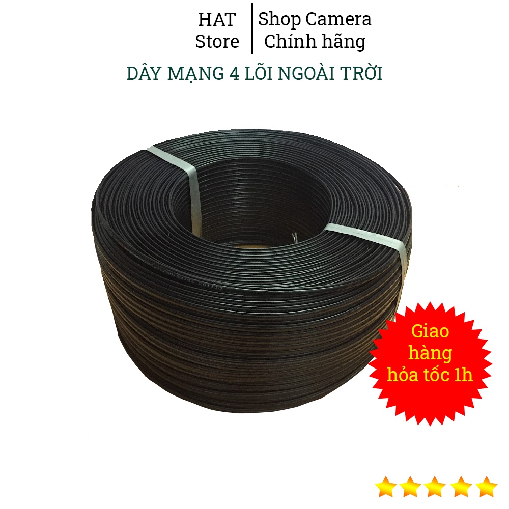 Dây cáp mạng ngoài trời 4 lõi có dây trợ lực chuyên dụng kéo camera kéo mạng hỗ trợ bấm đầu bán lẻ theo mét