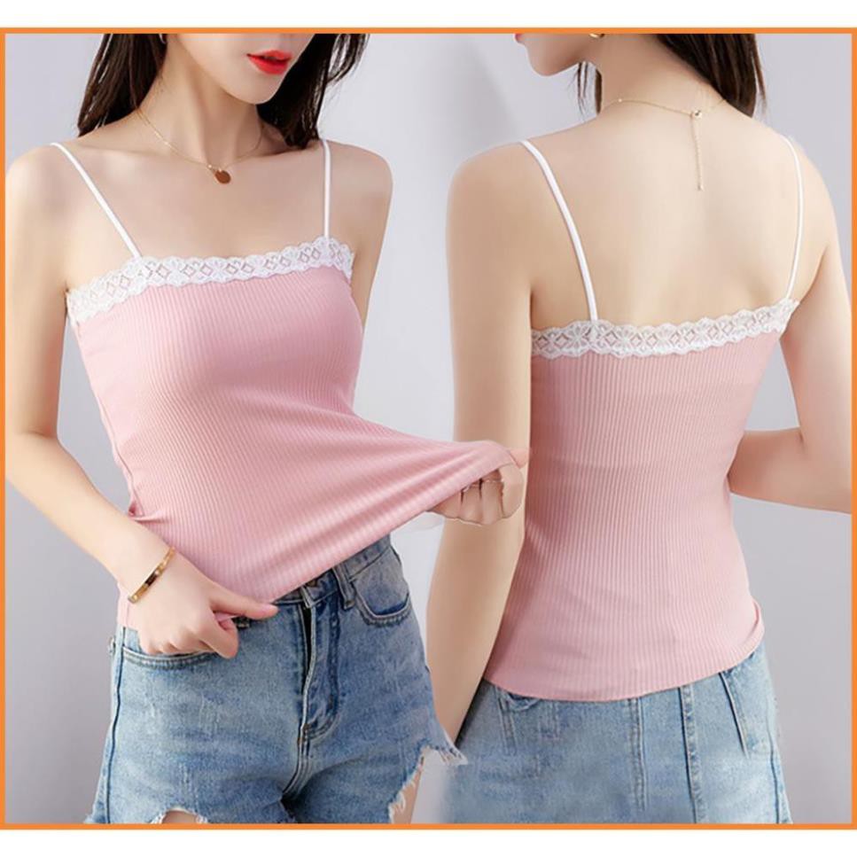 DB014 - Áo 2 dây thun bo gân rất đáng yêu, phù hợp làm đồ mặc nhà, đồ đi chơi dạo phố, đồ ngủ dễ thương. Macmot 😘 !