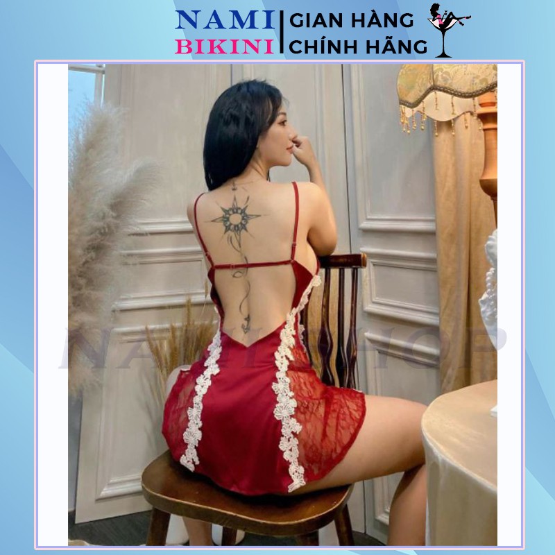 Váy ngủ lụa Satin gợi cảm kèm quần lọt khe đầm ngủ chất siêu mát tôn dáng váy 2 dây cao cấp Nami | BigBuy360 - bigbuy360.vn