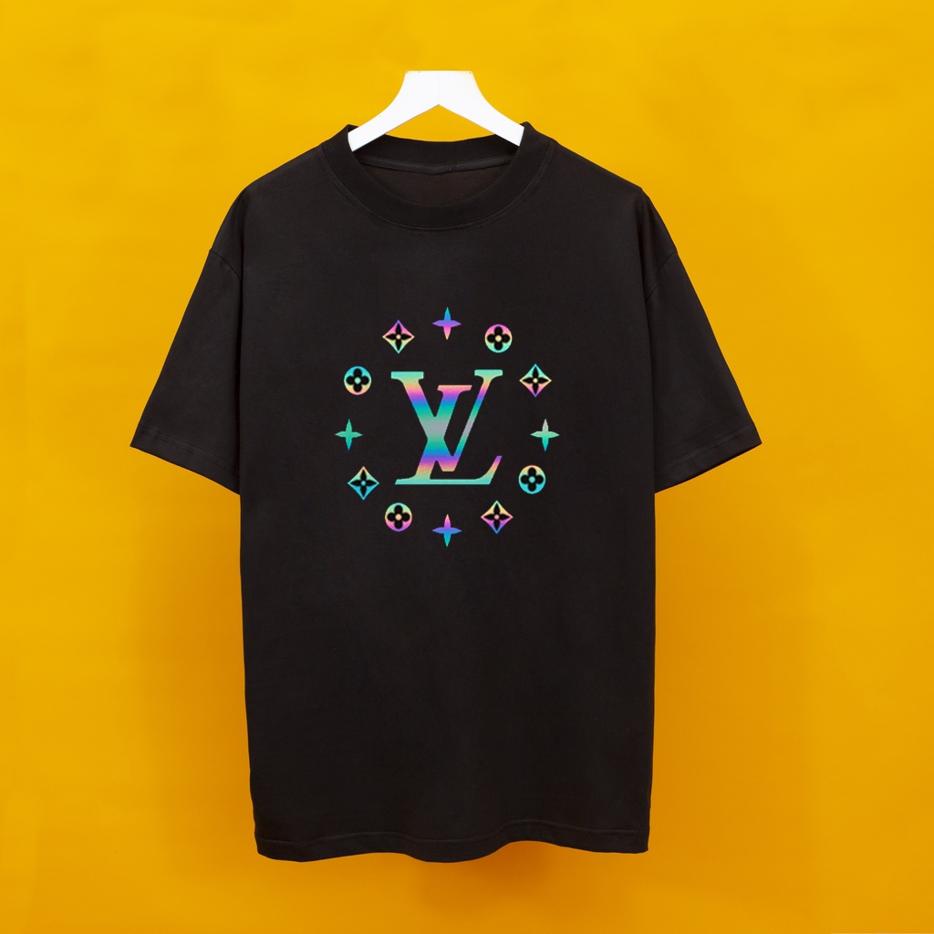 Áo Thun Form Rộng LV Circle Phản Quang Đa Sắc 7M , Áo Phông Vải Cotton Thời Trang Nam Nữ Ulzzang Unisex ldshoptato
