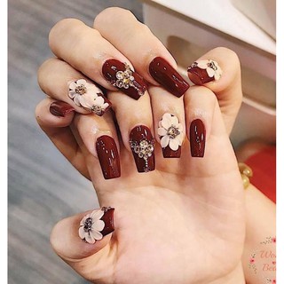 móng úp HSM form vuông ,nhọn, than (móng dẻo ôm form)