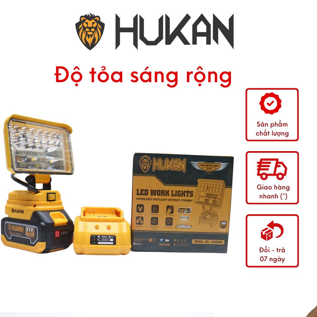 Thân đèn pin LED HK - LB4IN48 + Pin 10 cell HUKAN 3.0AH + Sạc HUKAN ADT21 siêu sáng sử dụng chân pin phổ thông