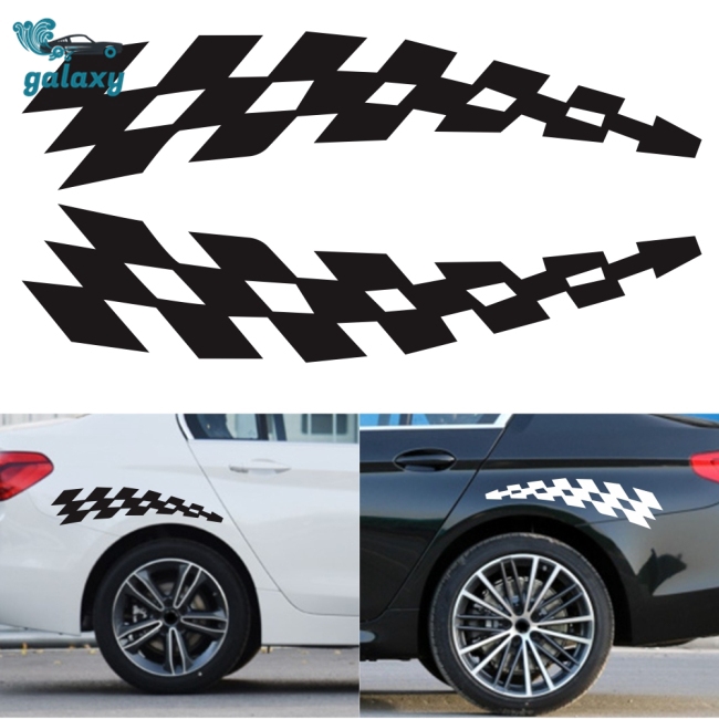 Decal kẻ sọc caro hình lá cờ phản quang dán trang trí bảo vệ an toàn cho xe hơi