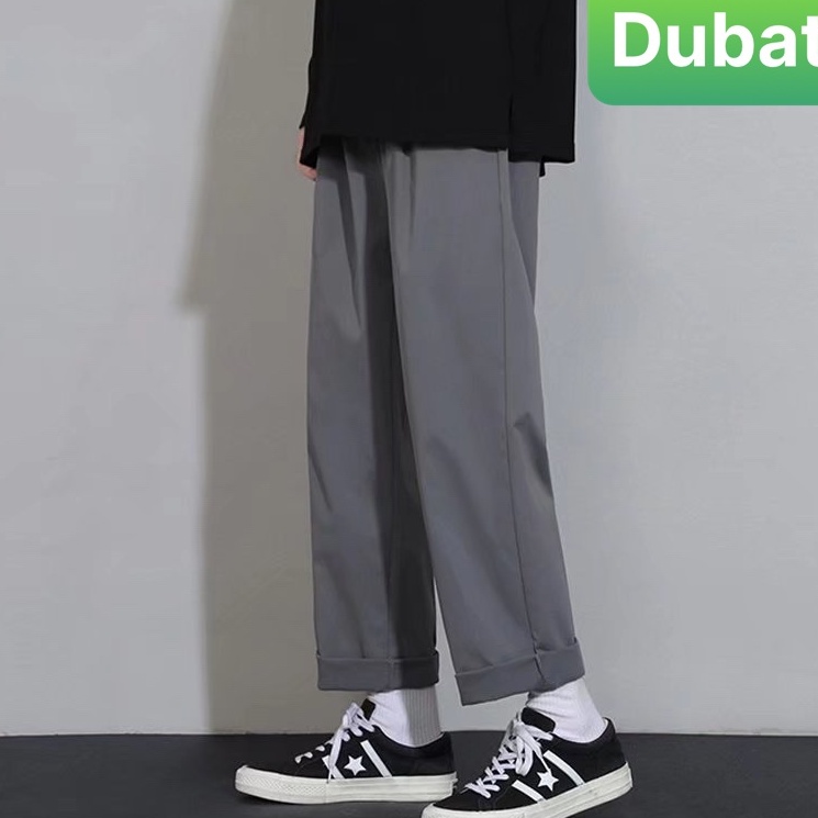 Quần baggy nam nữ Unisex ống rộng trơn - Kiểu quần Kaki Nam Nữ Ống Suông Basic Unisex phong cách cao cấp - DubatiFashion