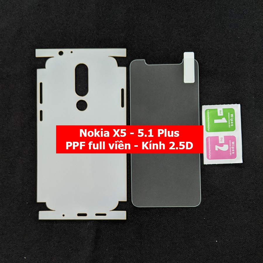 Bộ PPF full viền kính cường lực 2.5D Nokia 5.1 Plus (Nokia X5)