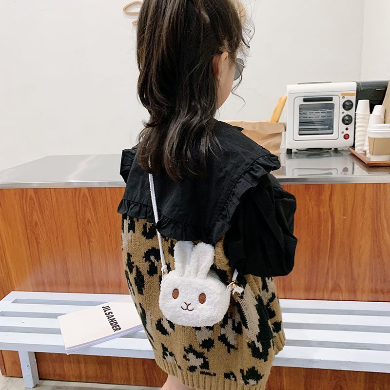 Túi đeo chéo thời trang cho bé gái từ 1-5 tuổi chất liệu vải và len hình thỏ kute Bunakids PK06