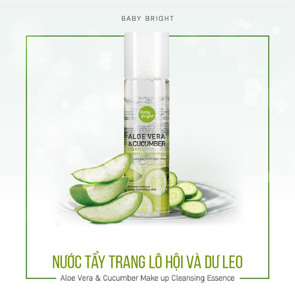 [Gift] Nước tẩy trang lô hội dưa leo Baby Bright Aloe Vera & Cucumber Make up Cleansing Essence 100ml | BigBuy360 - bigbuy360.vn