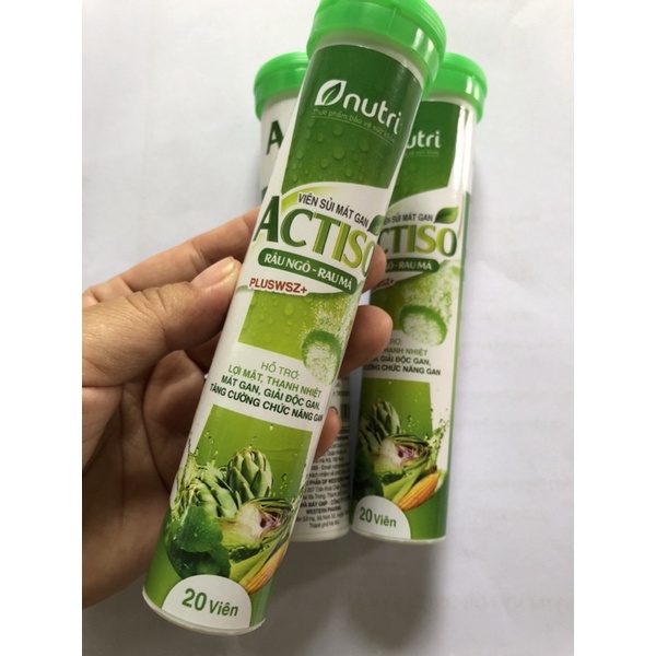 Viên sủi Actiso râu ngô rau má mat gan , hỗ trợ bổ sung vitamin hộp 20 viên