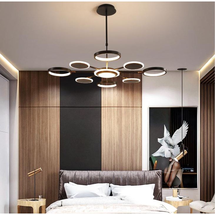 Đèn thả MONSKY NUCET loại 8 bóng trang trí nội thất hiện đại với 3 chế độ ánh sáng - kèm điều khiển từ xa - (170).