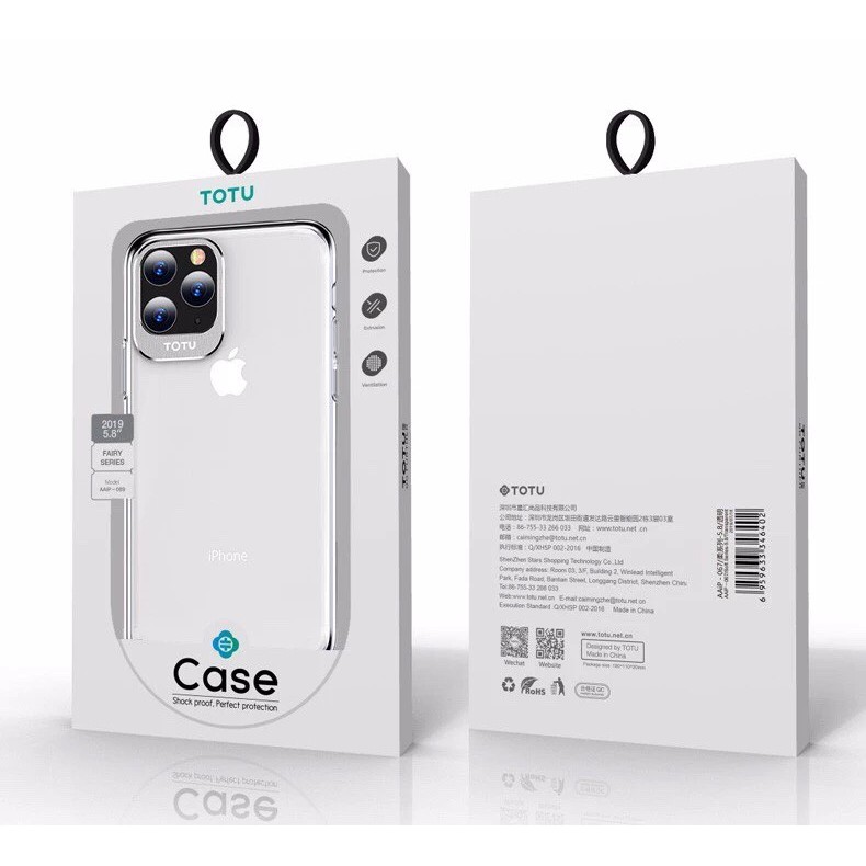 Ốp Nhựa Cứng Trong Suốt Viền Nhôm bảo vệ camera Hiệu Totu Dành Cho iPhone 11 / 11 pro / 11 pro max