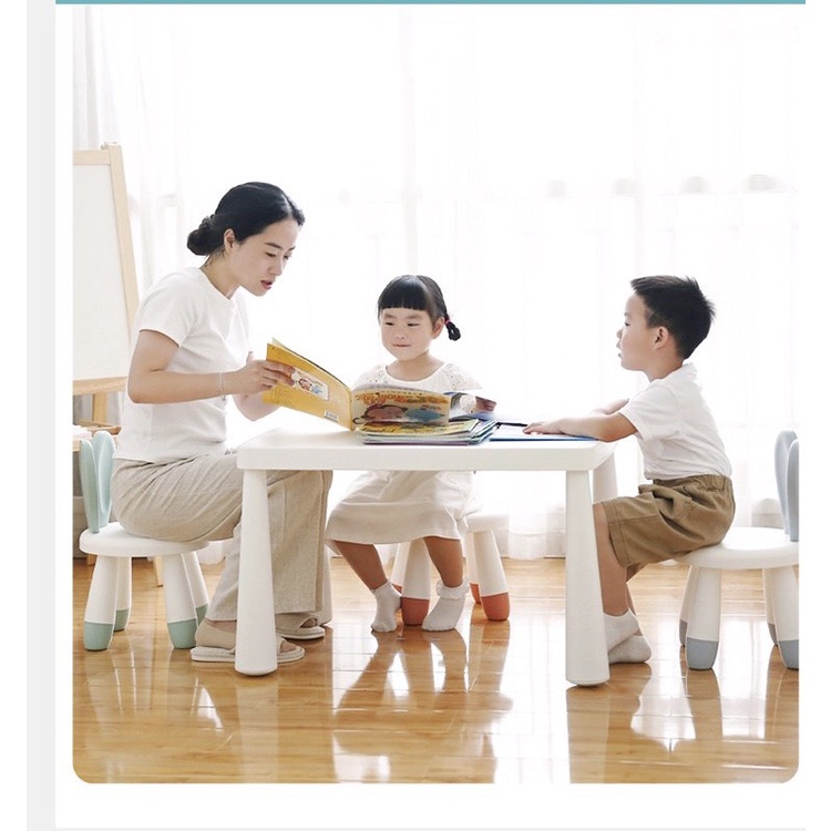 Bộ bàn ghế tai thỏ trẻ em cao cấp phù hợp trẻ em 2-10 tuổi .có thể nâng độ cao