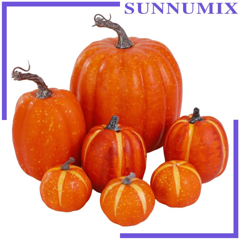 Set 7 Bí Ngô Giả Bằng Xốp Dùng Trang Trí Halloween