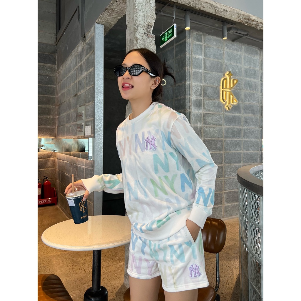 (HÀNG XUẤT XỊN) Áo thun tay dài M/L/B MONOGRAM RAINBOW NEW Full-tem-tag,  Size S M L Có quần bán kèm