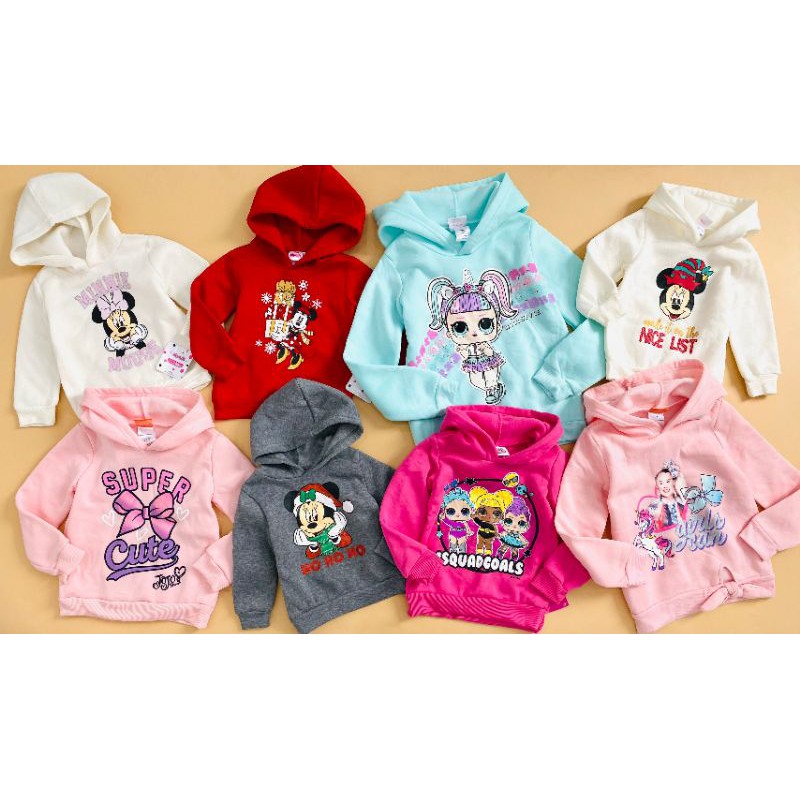(e đánh dấu size tuổi cho từng mẫu cuối album ạ. đủ size 1-12y) Áo nỉ Hoodie cho bé gái dư xịn (đủ màu yêu lắm)