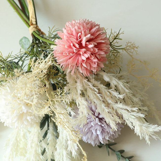 Bó hoa giả hoa cúc màu nude Bắc Âu decor trang trí sang trọng - AM Decor