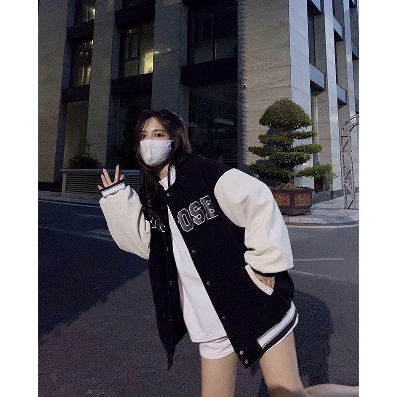 Áo Khoác Bomber Chất Nhung Tăm 2 Lớp Thêu Chữ CHOOSE M510 Lolla_Fashion