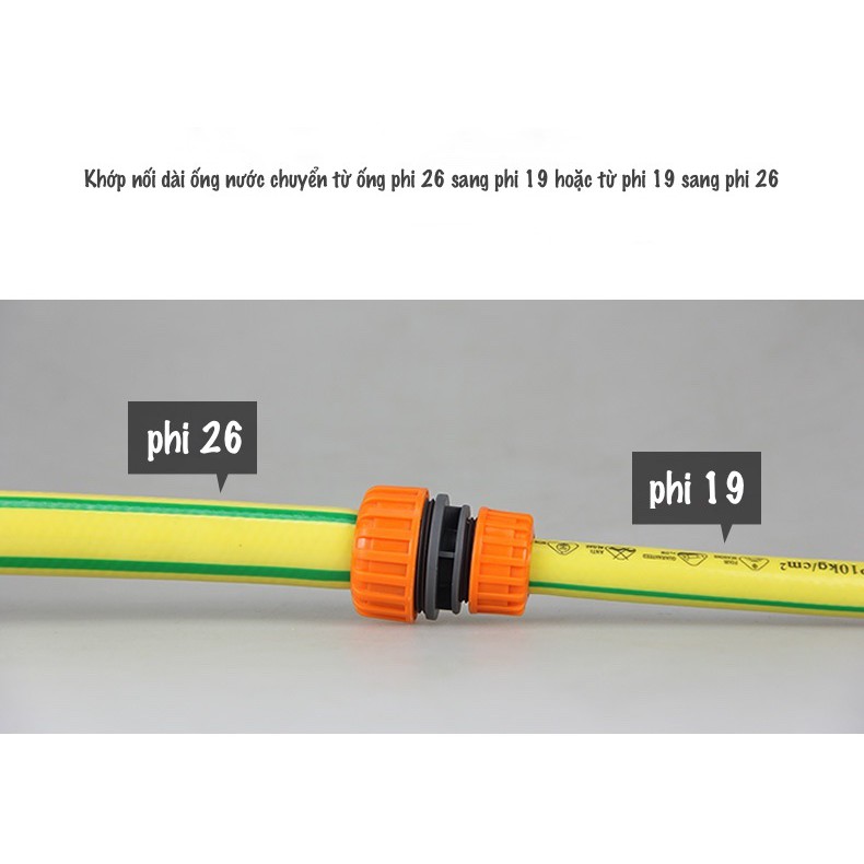 Cút nối nhanh ống nước, cút nối hai đầu ống nước phi 21 giảm xuống phi 16, Phi 25.27 giảm xuống phi 18, 21